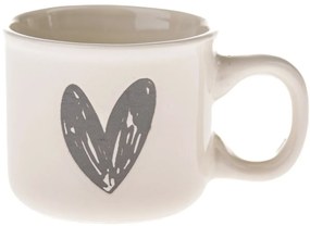 Zestaw 6 ceramicznych kubków Serduszko I, 90 ml,szary