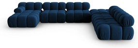 Niebieska aksamitna sofa 379 cm Bellis – Micadoni Home