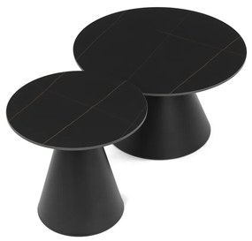 Zestaw stolików konferencyjnych F4118 BK, marmur,2 szt.