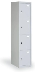 Szafka skrytkowa S2, 4 schowki, 1820 x 380 x 500 mm, demontaż, zamek cylindryczny, drzwi szare