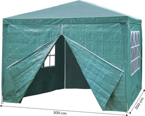 Pawilon ogrodowy handlowy 3x3 m - 4 ścianki, okna, zielony