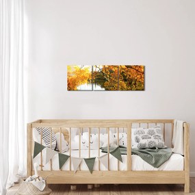 Obraz - Jesienne drzewo (z zegarem) (90x30 cm)