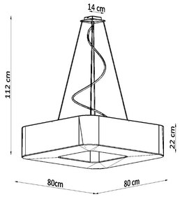 Czarna lampa wisząca z tekstylno-szklanym kloszem Piano – Nice Lamps