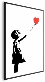 Plakat Dziewczynka z balonem 21x30 cm z ramą czarną z marginesem ARTGEIST B