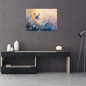 Obraz - Łąka z motylem II (70x50 cm)