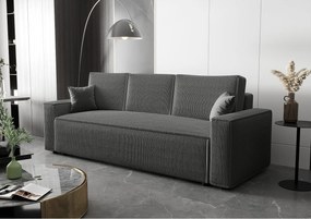 BEDANTE Sofa AMBRO Poso 60 z funkcją spania, szary, sofa z pojemnikiem, skrzynia na pościel, kanapa do salonu, kanapa, sofa, sofa z funkcją spania