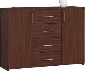 Komoda AKORD K45 Wenge 110 cm 2 drzwi 4 szuflady kolor Wenge mat 4 półki 110x35x80 cm