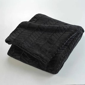 Czarna narzuta z mikfroflaneli 180x220 cm Arya – douceur d'intérieur