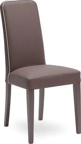 Zestaw 4 nowoczesnych brązowych krzeseł do salonu "Gardenia" tapicerowanych skórą ekologiczną, 46x59 cm, 99h