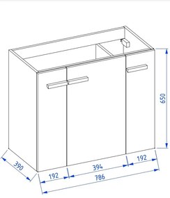 Szafka pod umywalkę L-WOOD 79 cm biały połysk KROFAM