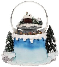 Świąteczna śnieżka Zimowy krajobraz, świecąca,obrotowa, melodia, 19 x 19 x 18 cm