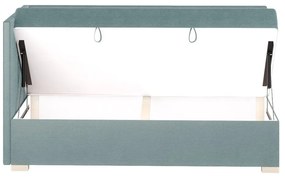 Niebieskie narożne łóżko dziecięce ze schowkiem i materacem 90x200 cm Flexi – Ghado