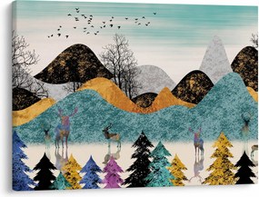 Obraz graficzny z jeleniem (70x50 cm)