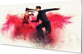 Szklany Panel Taniec w Czerwonym Dymie