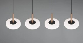 Lampa wisząca LED w czarno-biało-złotym kolorze ze ściemniaczem i szklanym kloszem Celeste – Trio