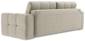 Szarobrązowa rozkładana sofa z materiału bouclé 255 cm Milu – Makamii