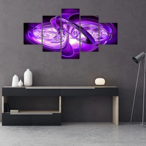 Obraz fioletowych fraktali (125x70 cm)