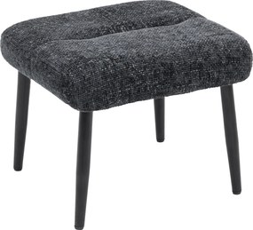 HOMCOM Taboret z miękkim siedziskiem, stalowe nogi, podnóżek z tkaniny chenille, 45 x 41 x 38 cm, ciemnoszary