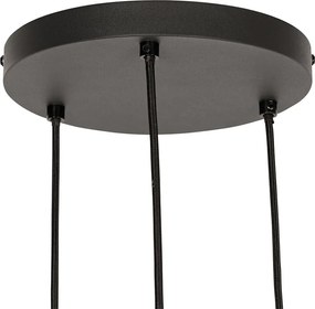 Industrialna lampa wisząca czarna 3-światłowa - Jim