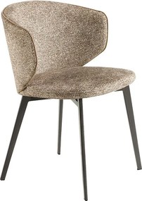 Brązowe krzesło z marmurkowej tkaniny