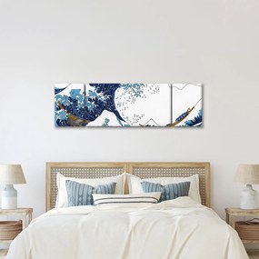 Obraz - Japoński rysunek, fale (170x50 cm)