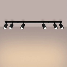 Lampa sufitowa minimalistyczny Gloow, aluminium - 6 źródło światła 3000K - L.117 x H.16.5 cm - czarny