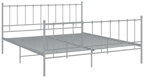 Szare metalowe łóżko małżeńskie 200x200 cm - Laxi