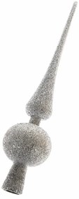 Plastikowy szpic na choinkę, srebrny