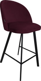 Hoker Colin krzesło barowe tkanina Welur podstawa metalowa : Kolor nogi - Czarna profil, Kolor tkaniny - VELVET - MG02, Typ siedziska - Siedzisko stałe