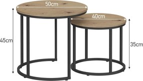 Okrągły stolik kawowy 2w1 dąb artisan C9-Z45