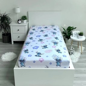 Bawełniane prześcieradło dziecięce z gumką 90x200 cm Lilo and Stitch – Jerry Fabrics