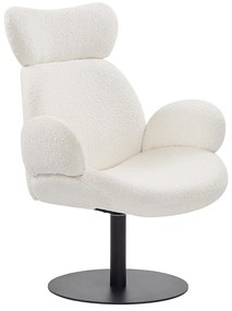 Fotel obrotowy z białej bukli - ATORCO