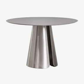 Okrągły Stół Jadalniany Ø120 Cm Ze Stali Nierdzewnej Baelor Stal Nierdzewna Szczotkowana - Sklum