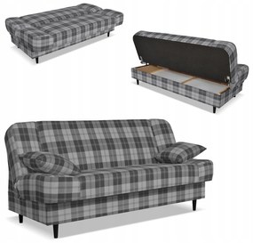 Kanapa sofa Sally rozkładana f spania Family meble krata szara