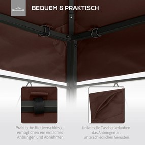 Outsunny Zamienny dach do pawilonu ogrodowego, poliester, 2,98 x 2,95 m, kolor kawa