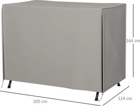Outsunny Pokrowiec na huśtawkę ogrodową, odporny na rozdarcia, odporny na warunki atmosferyczne, System Tex-Lock, 205x124x164 cm, Szary
