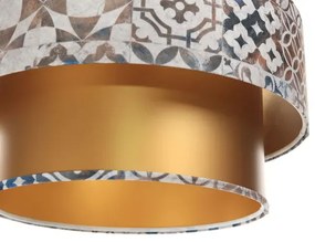 Złota lampa wisząca z welurowym abażurem - S433 S4-N63