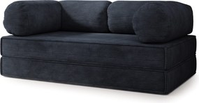 Masseno Sofa piankowa ALVIO z funkcją spania, Kanapa z pianki do salonu, Bezmontażowa, Tkanina sztruksowa – Czarny POSO 135