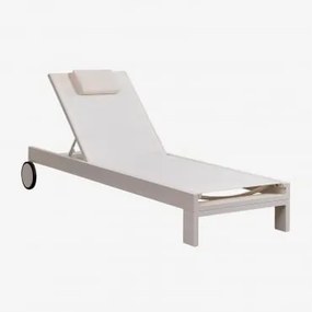 Zestaw 2 Aluminiowych Leżaków Z Regulowanym Oparciem Z Poduszką Akelia Gardenia Biel - Sklum