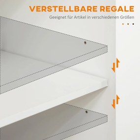 HOMCOM Wózek Kuchenny Serwisowy Wyspowy, 1 Półka na Przyprawy, 1 Uchwyt na Ręcznik, 109 cm x 40 cm x 89 cm, Biały