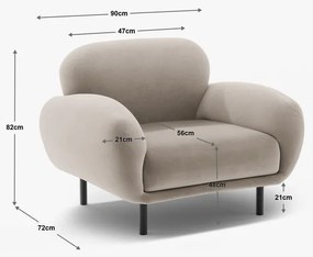 Zielony fotel z materiału bouclé Poppy – Micadoni