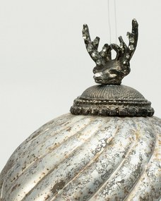 Bombka szklana Silver Twist 10x10x14 cm