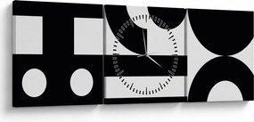 Obraz - Abstrakcja geometryczna N⁰3 (z zegarem) (90x30 cm)