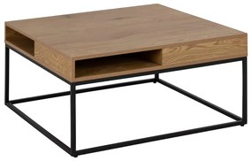 Stolik z blatem w dekorze dębu w ciemnym naturalnym kolorze 80x80 cm Willford – Actona