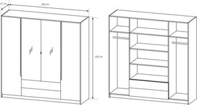 Nowoczesny zestaw mebli sypialnianych Segala w kolorze Białym + Grafit