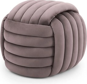 Pufa pleciona podnóżek welurowa 53 cm NILO Przygaszony Róż