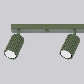 Listwa oświetleniowa 4-punktowa KARBON 4L zielona oliwkowa ryflowana SOLLUX  LIGHTING