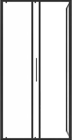 Kabina prysznicowa z drzwiami przesuwnymi matowymi czarnymi w stylu industrialnym - 100 x 80 x 195 cm - TORONI