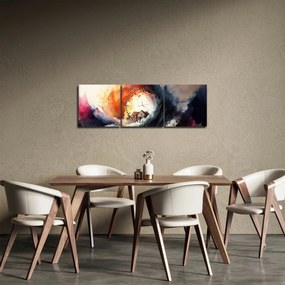 Obraz - W wirze powodzi, akwarela (z zegarem) (90x30 cm)