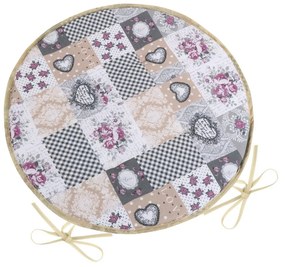 Bellatex Siedzisko DITA okrągłe gładkie Patchwork love, 40 cm